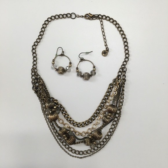 Simply Vera Vera Wang Jewelry - Simply Vera Vera Wang Gold Tone Fashion Jewelry Set - Necklace & Earrings